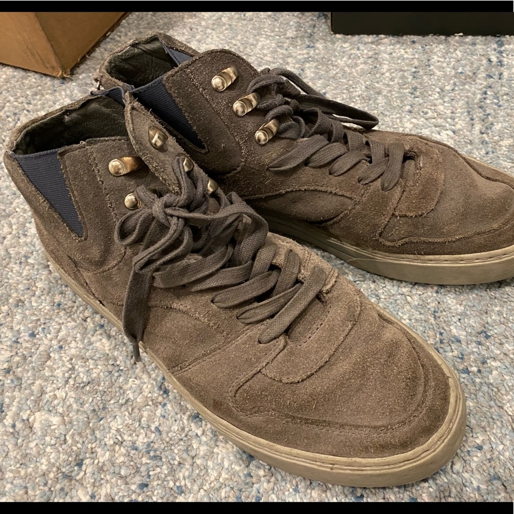 Clae Grey Suede Ankle High sneakers - see photos